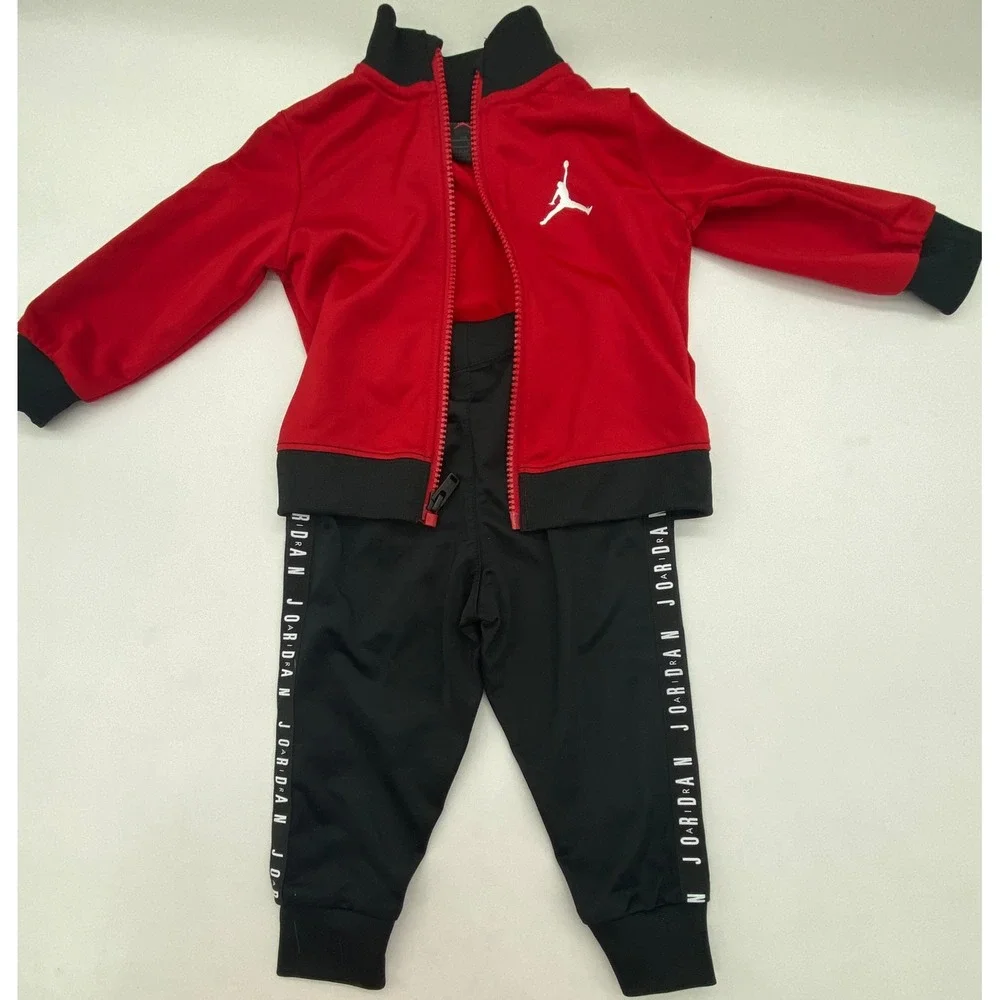 Jordan Infant Red Black Jumpman Tracksuit Set 12M A449-KR5